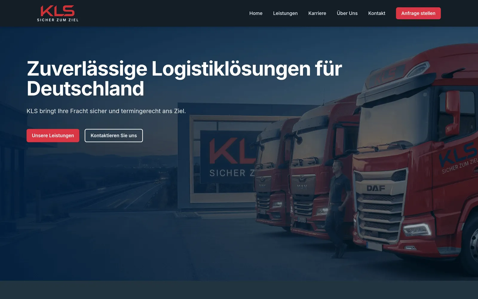 Startseite der Website von KLS Viersen