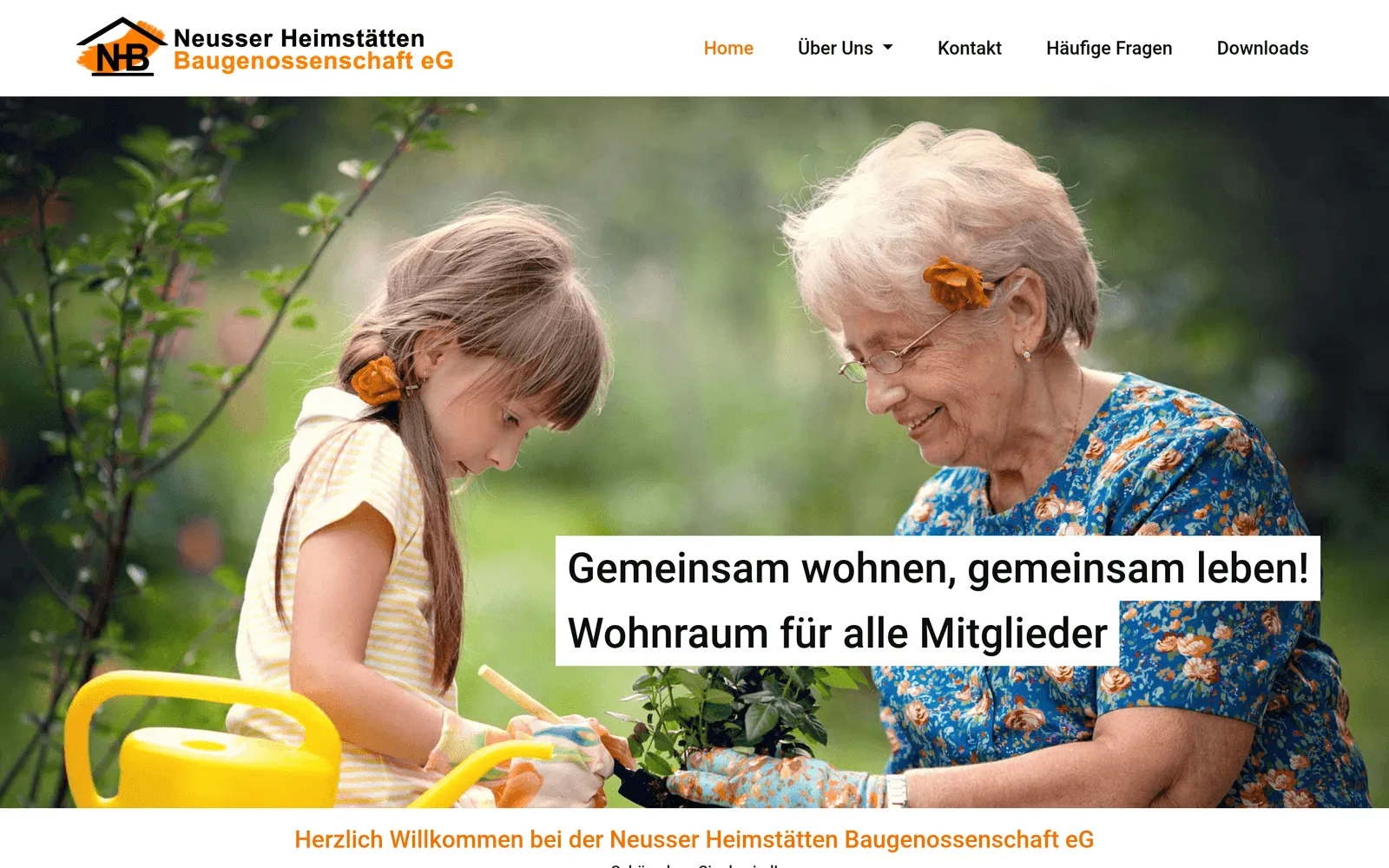 Website von Neusser Heimstätten Baugenossenschaft eG
